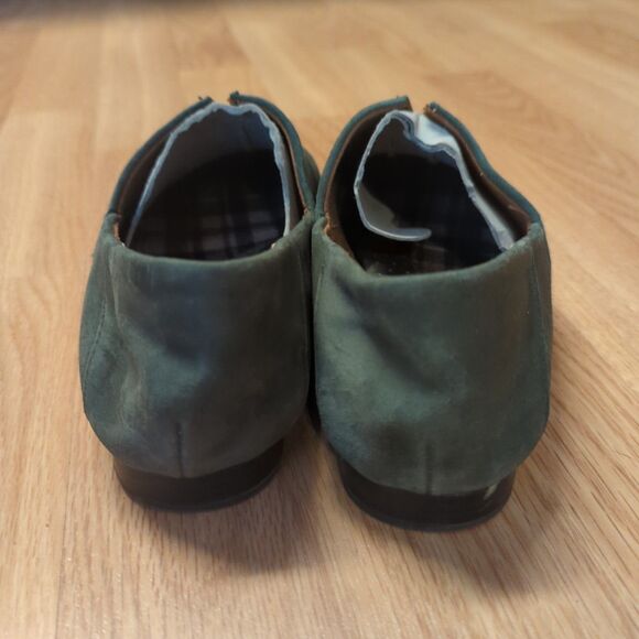 Born Hailey Loafer Womens 9.5M Green Leather Casual Slip On Notched - Picture 3 of 10